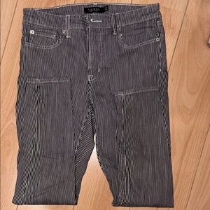 Women Black and White Striped Ralph Lauren Jeans Size 8